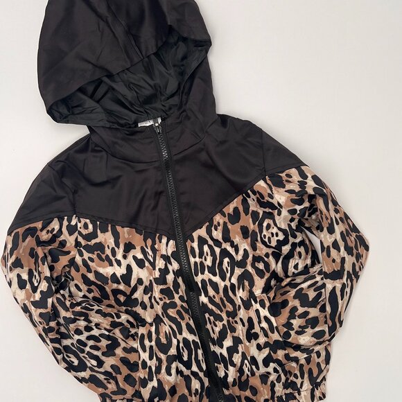 Other - Girls Black Leopard Wind Breaker | Size 2X / Girls 7/8